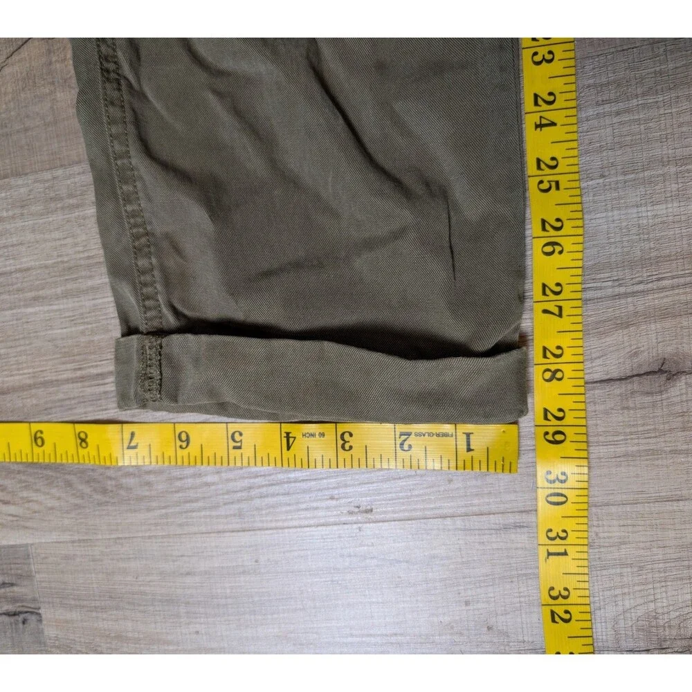 Banana Republic Size 4 L Cargo Pants Olive Green Lyocell Linen Blend Utility